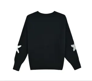 Frauen Langarm Stickerei Strickwaren Tops Pailletten Strick pullover Pullover für Frauen mit Fabrik benutzer definierte