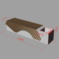 Banc de jardin moderne en bois massif pour parcs, hôpitaux, écoles, mobilier extérieur design pour patio