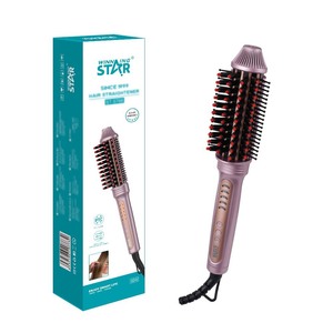 Plancha de Pelo Winningstar con Calentamiento PTC, Cepillo de Cerámica, Ajustes de Calor Regulables, Color Rosa, 50W, Cepillo Eléctrico para el Cabello - Product Image 1