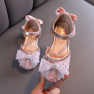 Sandali da bambina con suola morbida in pelle con paillettes principessa ballerina <span class=keywords><strong>per</strong></span> bambini scarpe da sposa <span class=keywords><strong>per</strong></span> bambini sandali - Product Image 4