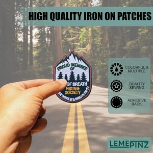Out Of Breath Hiking Society Embroidery <b>Patch</b> 3 Inches Iron <b>On</b> <b>Sew</b> <b>On</b> Travel Applique <b>Patch</b> - Product Image 5