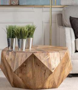 Table basse ronde en bois massif portable, style moderne pour salon, pour usage résidentiel et commercial haut de gamme - Product Image 3