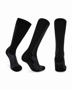 Zwow Blue Crew <b>Socks</b> with White Stripes Spandex/Nylon Material Breathable Thigh High Cycling <b>Socks</b> for Adults Autumn Season - Product Image 1
