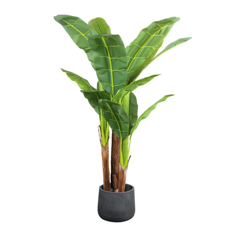 Home Decor Modern Style Fake Plants Artificial Banana Tree Plastic Plants Real Touch Large Leaves Artificial Banana Plant