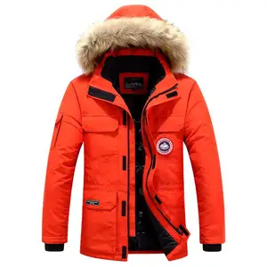 Drops hipping Großhandel Kanada Winter Long Parka Outdoor Verdicken Mantel Männer Kleidung Plus Size Duck Down Jacke