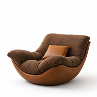 Fauteuil Coquille Moderne Français de Designer Haut de Gamme, Inclinable pour la Détente et le Sommeil