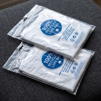 Sac à fermeture éclair en plastique avec poignée découpée, sac à fermeture éclair transparent réutilisable pour l'emballage d'accessoires vestimentaires