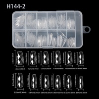 ZHI JIA 120 Uñas Postizas de Gel Suave Transparente con Cobertura Completa, en Forma de Almendra, Ataúd, Cuadradas y Multiformas, Puntas de Uñas de ABS en Caja
