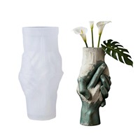 Moule en silicone moderne et simple pour pot de fleurs, pot de rangement en résine époxy, ou moule à gypse ciment à tenir à la main – DIY