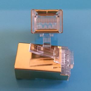 ขั้วต่ออีเธอร์เน็ตแบบมีชีลด์เคลือบทอง Rj45 8P8C แบบ 8 คอร์ ติดตั้งบนแผง - Product Image 1