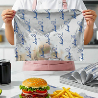 Papier d'emballage pour sandwichs imprimé sur mesure 12x12, papier sulfurisé, papier d'aluminium alvéolé pour emballer les burgers, la viande grillée