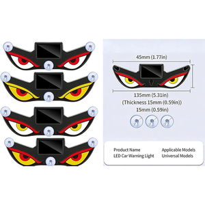 Car Solar Devil Eyes LED Light, <b>Wireless</b> Triangle Window Decor, No-Wiring Interior Atmosphere <b>Lamp</b> - Product Image 3