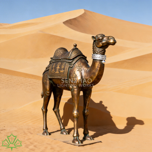 รูปปั้นม้าอูฐโบราณสีบรอนซ์เซินเจา งานประติมากรรมสัตว์สมจริงสำหรับตกแต่งภูมิทัศน์และจัดแสดงเชิงพาณิชย์ - Product Image 1