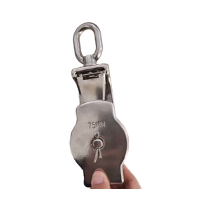 Acier inoxydable 316 poulie de câble métallique ouvert marin bloc pivotant loquet de sécurité côté ouvert arraché 75mm gréement Yacht bateau matériel - Product Image 3