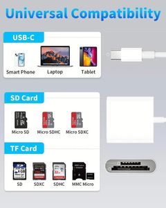 2 in 1 <b>USB</b> 3.1 Type C <b>SD</b> TF <b>Card</b> Dual Slot OTG <b>Card</b> Reader <b>Adapter</b> Plug and Play for IOS and Android - Product Image 5