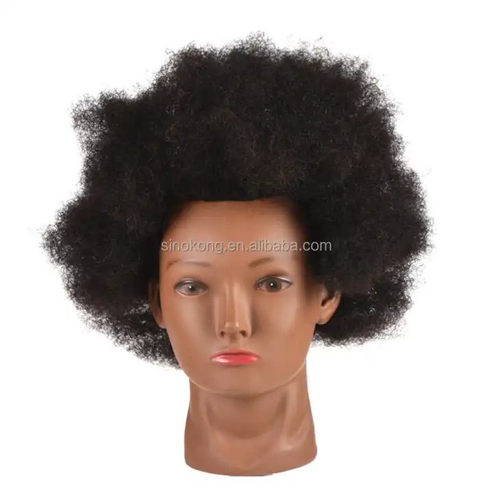 Afro Mannequin Head With Human Hair For Braiding Styling African American  Salon Training Head Cosmetology Doll Head For Hairdres