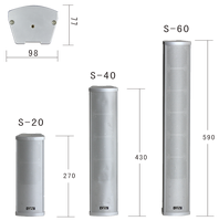 Professioneller 55W Outdoor Wasserdichter Säulenlautsprecher 110V PA-System Wetterfester Aluminium-Lautsprecher für Stadion und Park
