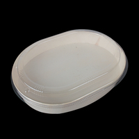 Boîte d'emballage jetable pour la restauration à emporter, boîte de service ovale en bois pour riz, soupe, spaghetti, salade, nouilles, boîte à déjeuner bento à emporter