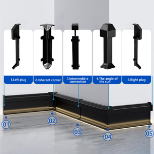 JUNJUN WL5-8 Plinthe en alliage d'aluminium <span class=keywords><strong>de</strong></span> 8 cm <span class=keywords><strong>de</strong></span> hauteur, installation autocollante, design moderne pour hôtel/villa - Product Image 3