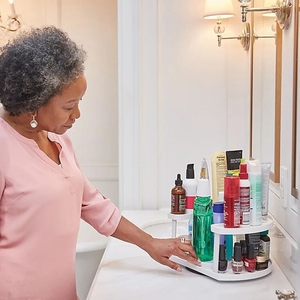 <span class=keywords><strong>2</strong></span> Tier Turntable Display Stand Rotativo Spice Shelf <span class=keywords><strong>Para</strong></span> Pantry Countertop Spinning Spice Rack Organizador <span class=keywords><strong>para</strong></span> Gabinete - Product Image 3