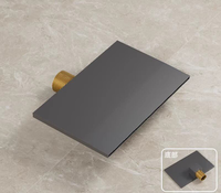 Robinet de baignoire mural cascade HONGDEC noir mat avec bec plat pour rénovation de salle de bain d'hôtel
