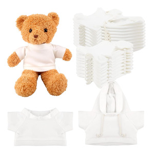 B992 गंध वाले पशु खिलौना सफेद कपड़ों के सबलिमिनेशन खाली भालू कपड़े सफेद हुडी शर्ट गुड़िया डिय टेडी बियर सबलिमिनेशन - Product Image 1