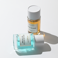 HUA GLASS Maßgefertigte Neue Design Luxus Zylinder Klare Parfümglasflasche 30ml 50ml 100ml Runde Leere Parfümflasche mit Weißem Deckel