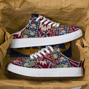 Zapatillas Casuales de Moda para Hombre con Estampado, Cordones, Punta Redonda, Parte Superior de Tela, Entresuela de EVA, Suela de Goma, para Todas las Estaciones - Product Image 4