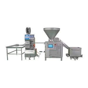 Commercial Electric Sausage Production Line Vacuum Sausage Filler Stuffer Double Clipper For Food Factory