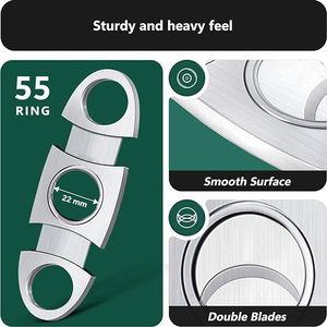 豪华不锈钢铝合金便携式雪茄切割机可折叠设计，单手操作轻松耐用 - Product Image 4