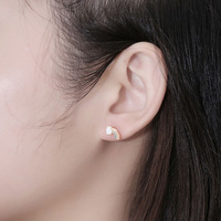 Boucles d'oreilles en acier inoxydable pour femme, Design Simple, nuage arc-en-ciel, émail frais