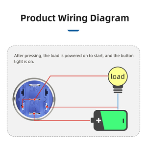 Hoge Stroom 10a Ip67 Spdt Kortstondige Drukknop Schakelaar <span class=keywords><strong>5</strong></span>-draads Accessoires 19Mm 22Mm Led Verlicht Rood Groen Blauw Metaal - Product Image 6