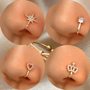Rock Hip Hoop punk Fashion Body Jewelry Fake Piercing Perforation Nose Ring Fake Clip Septum Nose Ring for Women