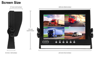 IPoster 9in étanche 4 canaux Quad View moniteur d'écran IPS inversé avec IR LED couleur vue nocturne CCD camion Kit de caméras de recul