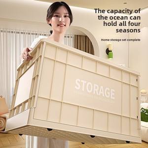 Scatola di Stoccaggio Pieghevole in Plastica per Dormitorio Studentesco e <span class=keywords><strong>Auto</strong></span>, Extra Large e Rinforzata, per Libri, Vestiti e Oggetti Vari, con Ruote - Product Image 3