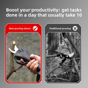 Sécateur Électrique <span class=keywords><strong>sans</strong></span> <span class=keywords><strong>Fil</strong></span> Portable pour Jardin, Ciseaux à Batterie au Lithium en Acier Allié pour Branches Épaisses d'Arbres Fruitiers - Product Image 5