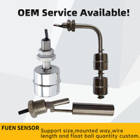 Interrupteur à flotteur en acier inoxydable de 75 mm pour réservoir, capteur de niveau d'eau, moniteur de liquide vertical, mini interrupteur à flotteur pour niveau d'eau