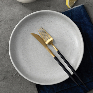 Giá rẻ gốm bán buôn Tấm đặt bữa ăn tối Bộ đồ ăn màu xanh lá cây Sứ tấm - Product Image 3