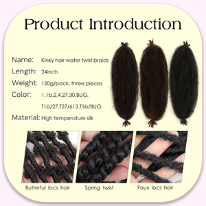 Orientfashion pre-tách afro kinky Marley bện tóc mùa xuân afro Twist Crochet Tóc Bím Tóc - Product Image 5