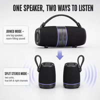 Speaker Bluetooth Portabel untuk Berkemah di Luar Ruangan Satu Unit Dua Speaker Pemutar Musik Magnetik Terpisah Dengan Radio FM TWS TF USB Panggilan Telepon