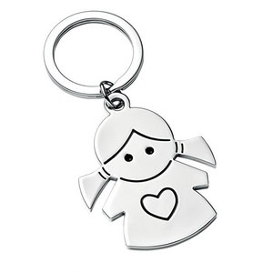 Portachiavi in argento con design a cuore, portachiavi in metallo per bambini e regali - Product Image 1