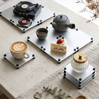 Présentoir modulaire empilable robuste en aluminium, support de table en métal pour la décoration de thé à domicile