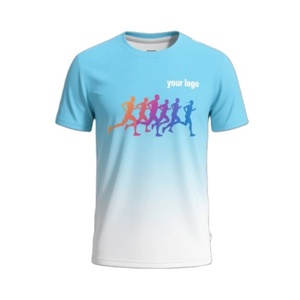 Nouveau T-shirt de sport d'été personnalisé pour homme, col roulé, manches courtes, tie-dye, en maille, design vierge, idéal pour le fitness et la course à pied - Product Image 1