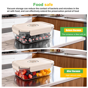 Contenitore Ermetico per Alimenti in <span class=keywords><strong>Vetro</strong></span> Borosilicato di Alta Qualità con Pompa per Frigorifero - Product Image 4