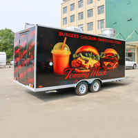 Champ US Standaard Aanhangwagen voor Voedselverkoop met Compleet Ventilatiesysteem, Mobiele Straatvoedselkar, Legaal voor Buiten Evenementen Catering