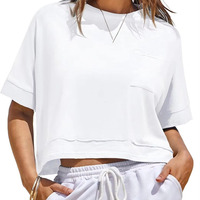 Camisetas cortas de gran tamaño informales de verano para mujer, camisetas de manga corta, ropa de mujer personalizada, Camisetas básicas sueltas