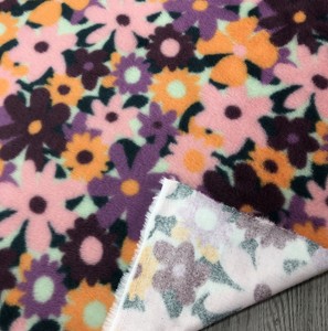 Impresión Digital 100% poliéster tela de piel de conejo de imitación patrón Floral personalizado ropa de cama de franela textil para el hogar tela de manta - Product Image 1
