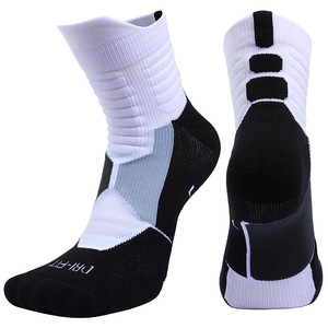 Calcetines Deportivos de Compresión Personalizados de Alta Calidad, Calcetines de <span class=keywords><strong>Baloncesto</strong></span> Atléticos para Hombre, Calcetines Deportivos Acolchados de Algodón y Poliéster - Product Image 1