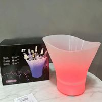 Ember Es Bercahaya dengan Speaker 7 Liter, Ember Anggur dengan Lampu LED, Speaker Kecil, Ember Es untuk Berkemah, Subwoofer