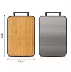 Ownswing nóng bán hai mặt thép không gỉ thớt bền vững tre trái cây và rau cắt công cụ - Product Image 2